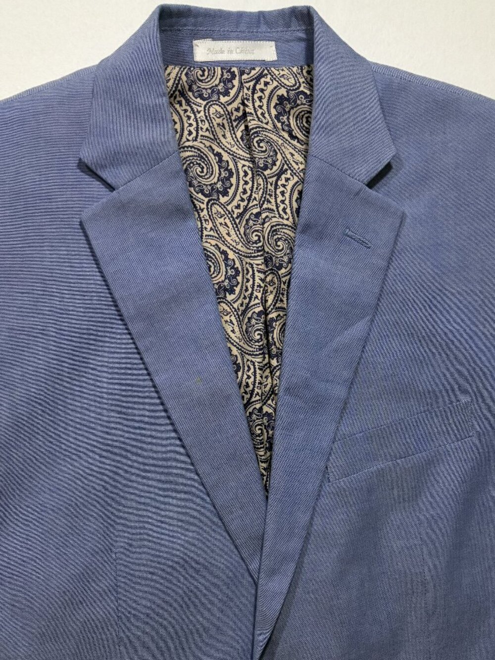 Ralph Lauren Sport Coat 40S Light Blue Cotton Paisley Lining EUC Men’s Blazer